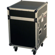 Pro X T-12MRSS 12U x 10U Slant Combo DJ / Mixer Rack Case w/ 4" Wheels/Casters