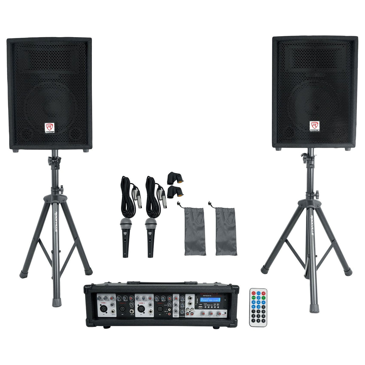 Rockville RPG2X10 V2 BX 2 1800w Powered 4 Ch Mixer/Amplifier w Bluetooth/EQ/Effects
