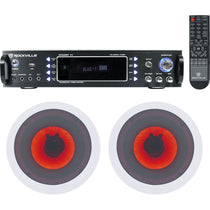 1000W Home Theater Bluetooth Receiver+(2) In-Ceiling 6.5" LED Speakers