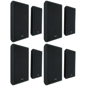 8 Rockville RockSlim Black Home Theater 5.25" 240w Easy Wall Mount Slim Speakers