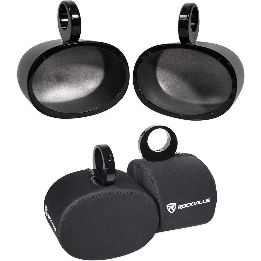 MAC69B Black 6x9" Tower Speaker Pods 2-Pack + RWBC69 Neoprene Covers Bundle
