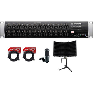 PRESONUS Studiolive 24R Digital Rack Mount Mixer+Audio Technica Mic+Foam+Cables
