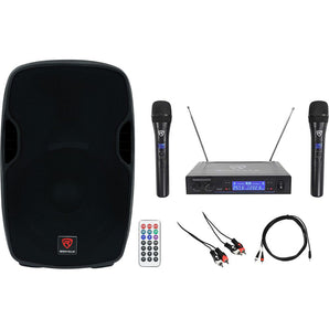 Rockville Powered 15" Karaoke System/Pro Machine 4 ipad/iphone/Android/Laptop/TV