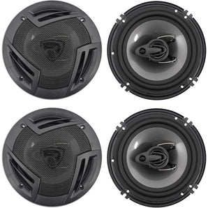(4) Rockville RV6.3A 6.5" 3-Way Car Speakers 1500 Watts/280 Watts RMS CEA Rated