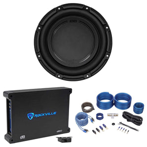 Polk Audio DB1042DVC 10” 1050 Watt Car Audio Subwoofer+Mono Amplifier+Amp Kit