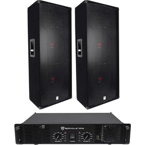 (2) Rockville RSG15.28 Dual 15” PA Speakers + Rockville RPA9 Power Amplifier Amp