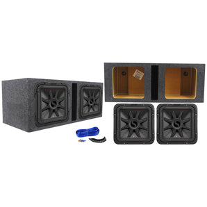 (2) KICKER 45L7R124 12" 2400w L7R Subwoofers Solo-Baric+Vented Sub Box Enclosure