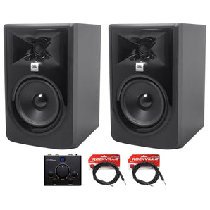 2 JBL 305P MkII 5" Powered Studio Monitors+Presonus Bluetooth Monitor Controller