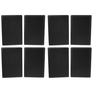 (8) Rockville RockSlim 70B Black 5.25" 70v Commercial Restaurant Wall Speakers