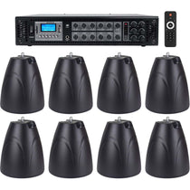 PEN-65T Black 8-Pack + RCS180-6 6-Zone 180W Amp Bundle