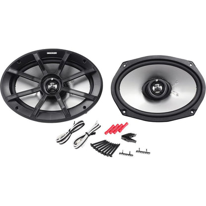 (2) kicker PS69 6x9" 360° Swivel Black Aluminum Surface Mount Boat Speakers
