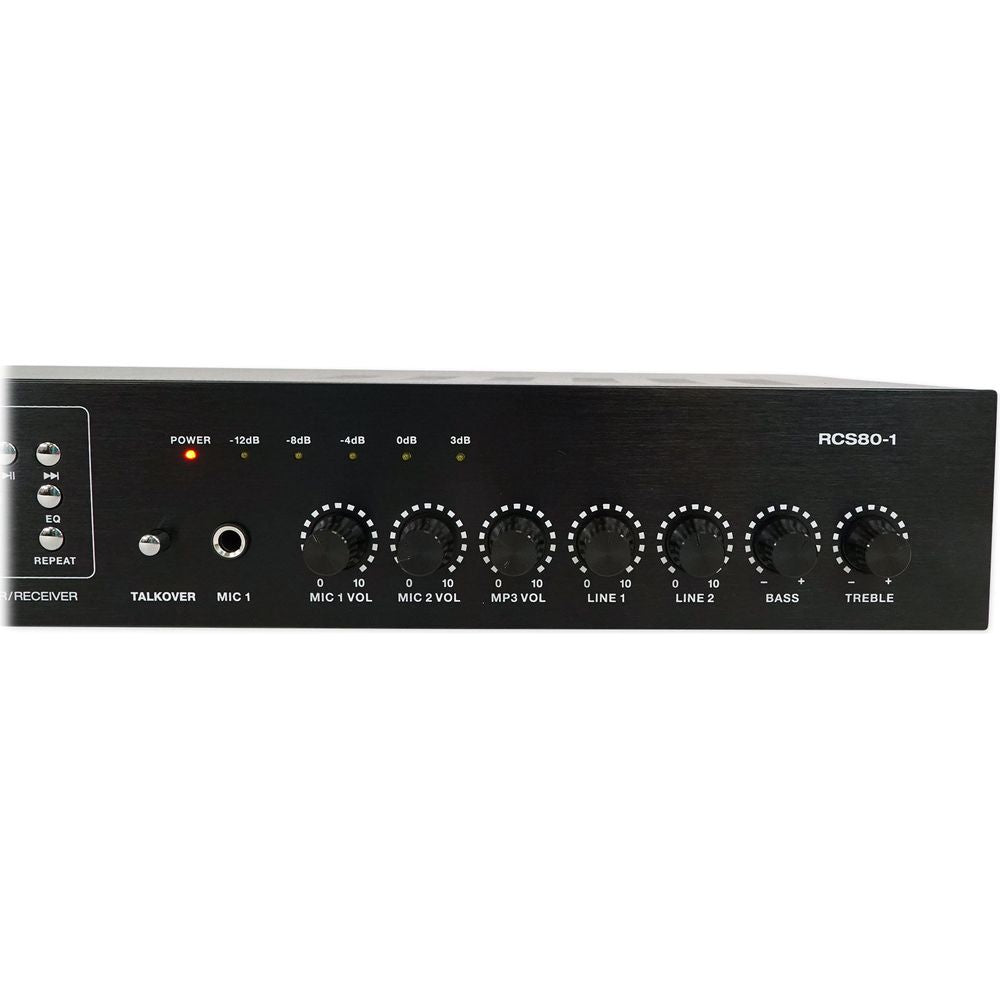 RCS80-1 60W Amp 4-Pack + Cube 3.5" Black Speakers Bundle