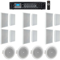 6-Zone Amplifier + (12) White Wall + (2) JBL 8124 4" Ceiling Speakers