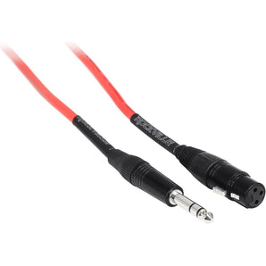 Rockville RCXFB25R 25' Female XLR to 1/4'' TRS Cable Red, 100% Copper