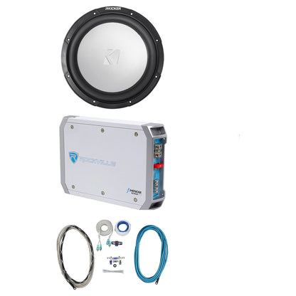 45KM124 12" Subwoofer + RXM-T1 Amplifier + 4 Gauge Wire Kit