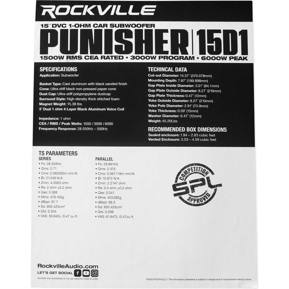 Punisher 15D1 2-Pack + dBcomp4 Mono Amplifier Bundle