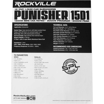 Punisher 15D1 2-Pack + dBcomp4 Mono Amplifier Bundle