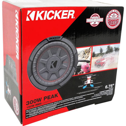 KICKER 48CWRT672 CompRT 300w Shallow 6.75" Subwoofer DVC 2-ohm Car Sub CompRT67