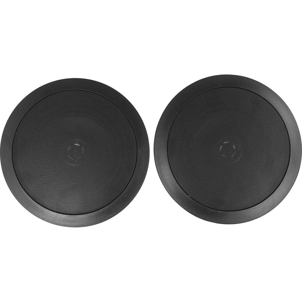 Commercial Receiver + 14 6.5" 2-Way Black Ceiling Speakers For Hotel/Office
