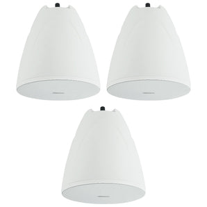 (3) Rockville PEN-65T White 6.5" 70V Hanging Pendant Speakers For Restaurant/Bar