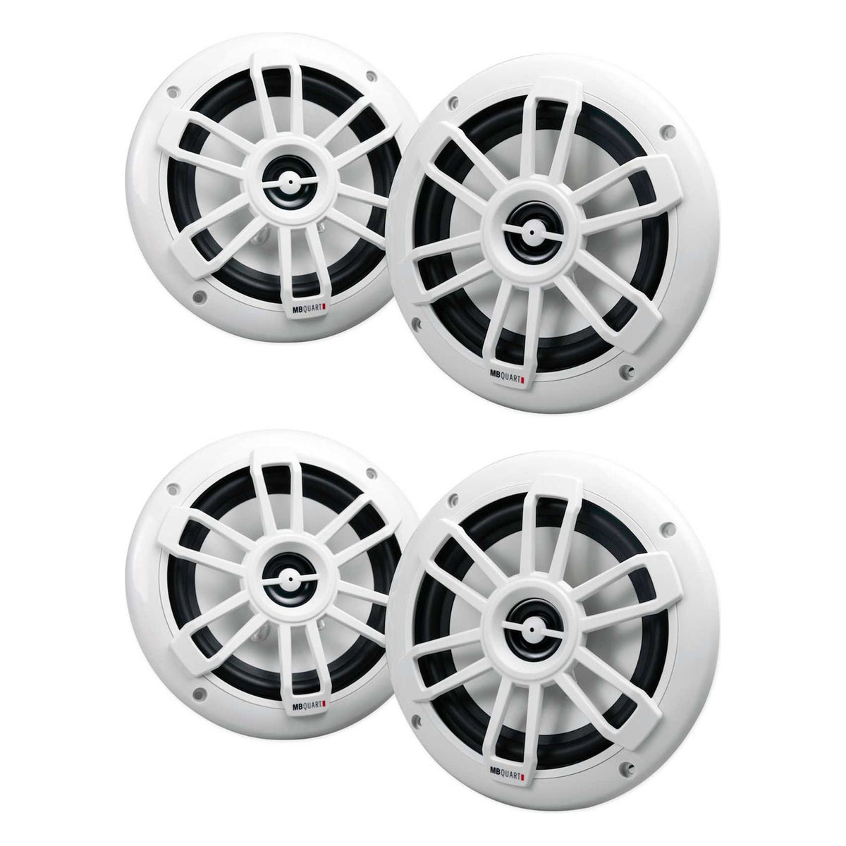 (4) NF1-116 6.5" 80 Watt Marine 2-Way Coaxial White Speakers For Boat