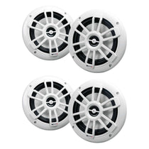 (4) NF1-116 6.5" 80 Watt Marine 2-Way Coaxial White Speakers For Boat