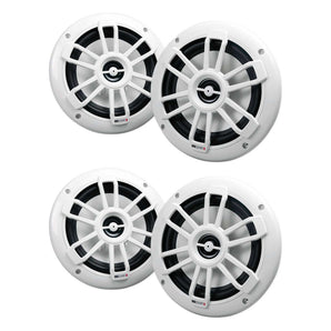 (4) MB QUART NF1-116 6.5" 80 Watt Marine 2-Way Coaxial White Speakers For Boat