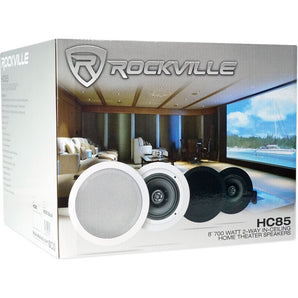 Rockville ROCK MATRIX 4-Zone Home Audio System w/(8) 8" Black Ceiling Speakers