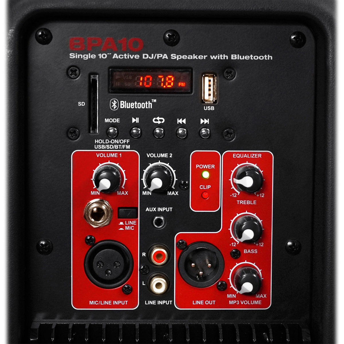 (2) BPA10 400 Watt 10" Powered Speakers+2-Channel Bluetooth Mixer w/USB