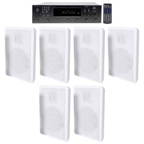 6-Zone Receiver with (6) 5.25" White Wall-Mount Speakers