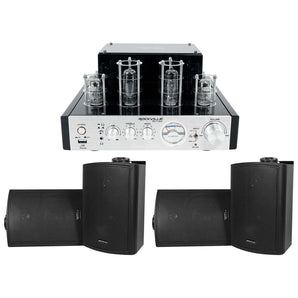 Rockville BluTube Tube Amplifier/Home Theater Receiver+4) 5.25" Swivel Speakers