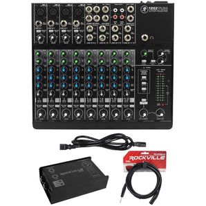 Mackie 1202VLZ4 12-channel Analog Low-Noise Mixer w/4 ONYX Preamps+DI Box+Cable