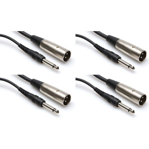 4 HOSA PXM110 1/4" TS - XLR MALE 10FT UNBALANCED CABLES