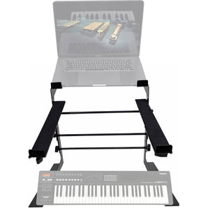 Rockville Dual Shelf Laptop+Controller Stand for Roland A-800 PRO Keyboard