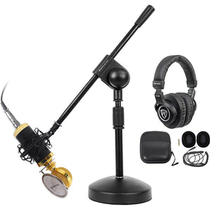 Rockville PC Gaming Streaming Twitch Bundle: RCM02 Microphone+Headphones+Stand