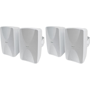 4 Rockville WET-6525W 6.5" 70V Commercial Indoor/Outdoor Wall Speakers in White