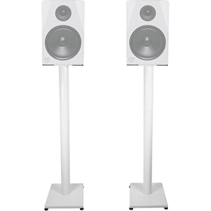 Pair Rockville RS37W 37" Steel Studio Monitor Recording Studio Stands in White