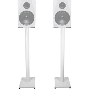 Pair Rockville RS37W 37" Steel Bookshelf Speaker/Studio Monitor Stands in White