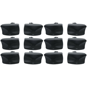 12) Rockville WET-44 PRO Dual 4" 4-Way Swivel 70V Commercial Speakers in Black
