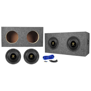 (2) Rockville W65K9D2 6.5" 1000w Car Subwoofers Subs+Sealed Sub Box Enclosure