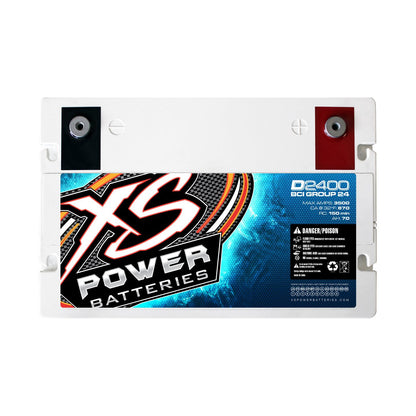 XS Power D2400 3500 Amp Car Audio Battery+Terminal Hardware+Power/Ground Wires