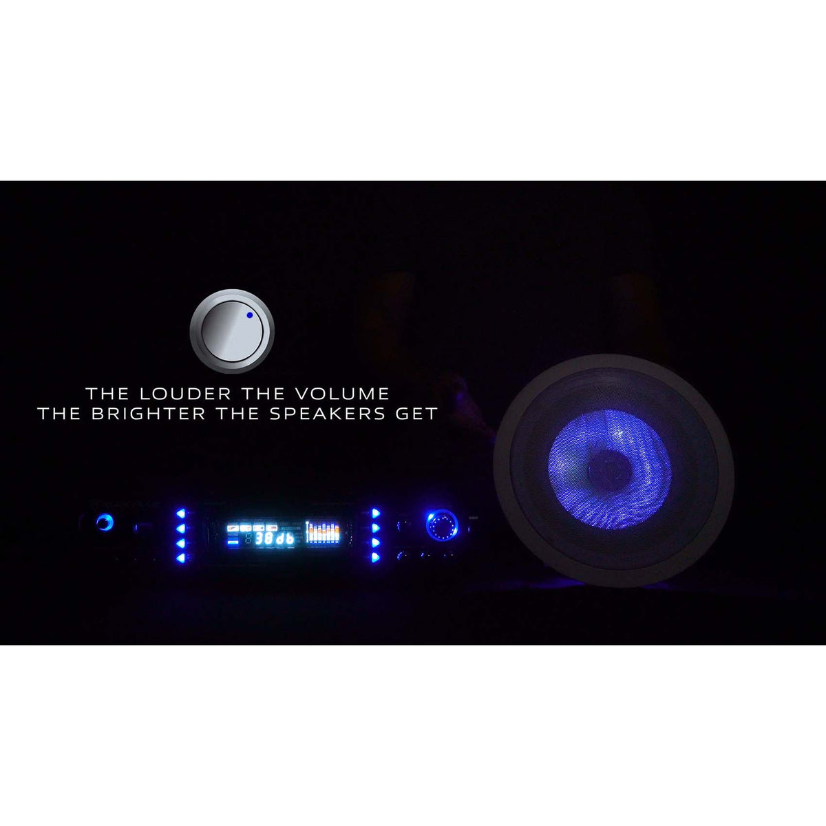 H12X500UBT 6-Zone Receiver + (12) 6.5 In Ceiling Speakers With Blue LED