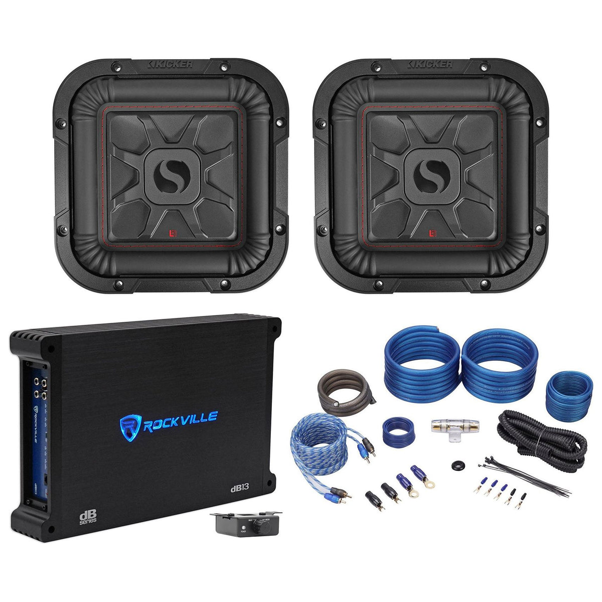 (2) 46L7T82 8" 700w L7T Subwoofers Solo-Baric Subs+Mono Amplifier+Amp Kit
