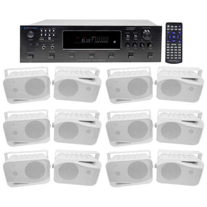 Technical Pro 6000w (6) Zone, Home Theater Bluetooth Receiver+(12) 4" Speakers