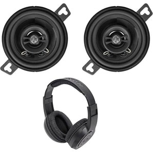 Pair Memphis Audio PRX3 3.5" 30w 2-Way Car Speakers w/Pivot Tweeters+Headphones