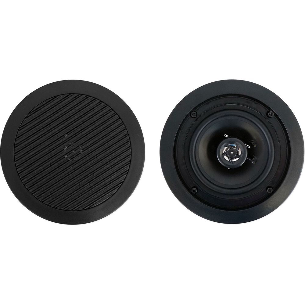 Commercial Amp+12) 5.25" 2-Way Black Ceiling Speakers 4 Hotel/Office