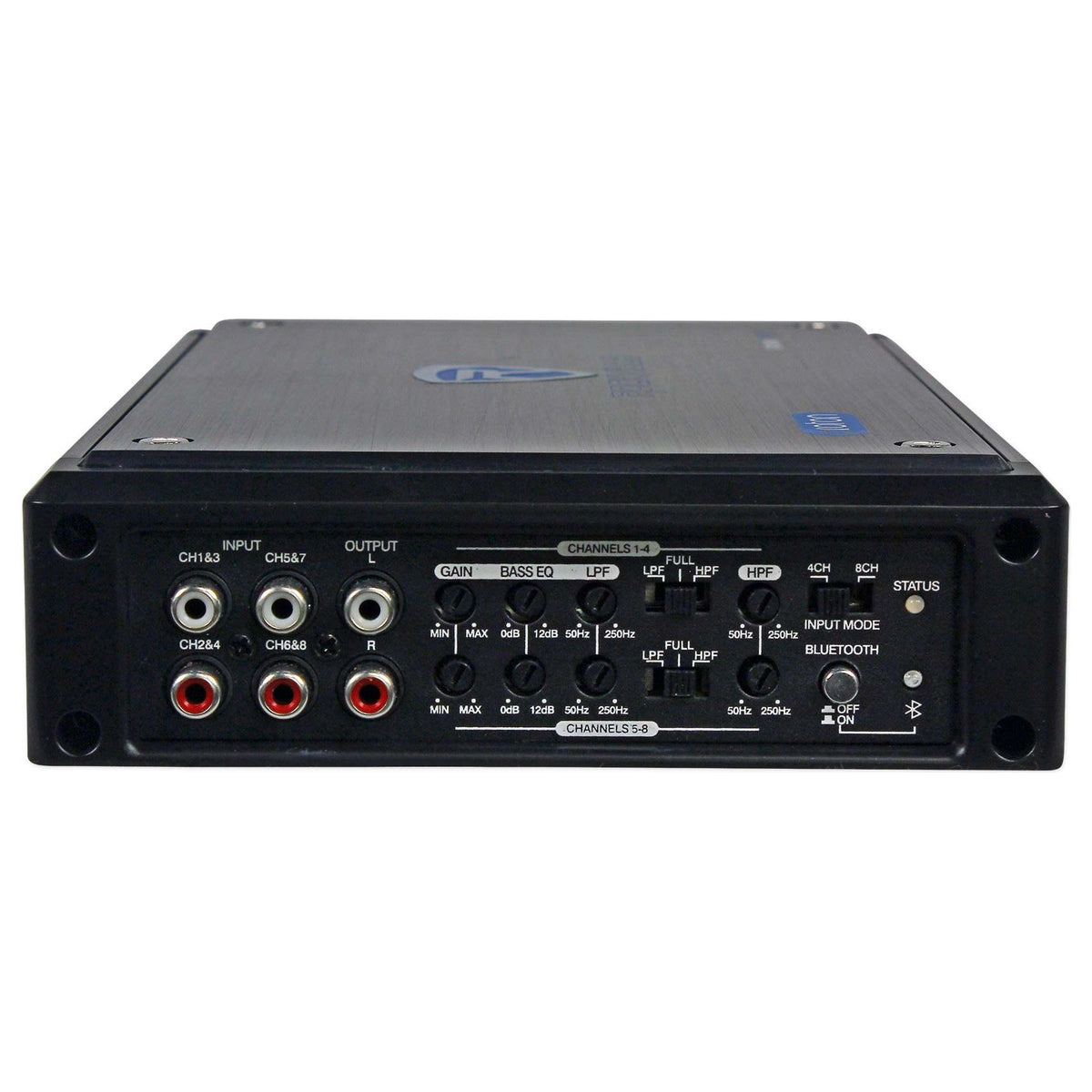 Rockville RXM8BTB 8-Channel 1500 Watt Marine Bluetooth Boat Amplifier+Amp Kit
