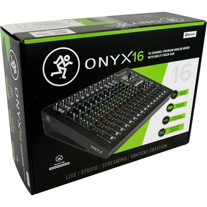Mackie ONYX16 16-Channel Analog Mixer w/ Multi-Track USB/3-Band EQ+Bluetooth
