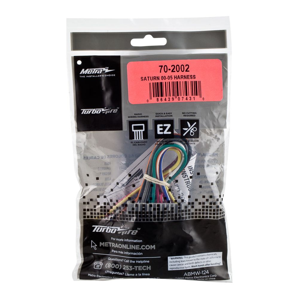 Metra 70-2002 2000-2005 Saturn In-Dash Radio Wire Harness Kit