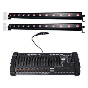 (2) American DJ ADJ UB 12H 41.75" RGBAW+UV LED DMX Wash Light Bars+Controller